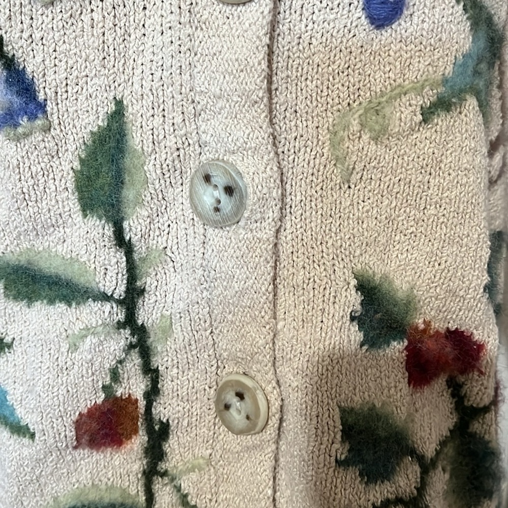 Vintage Talbots floral cardigan size medium - Picture 6 of 9